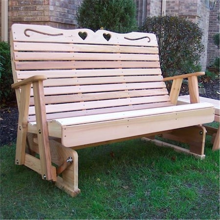 Gardencare 4 ft. Cedar Royal Country Hearts Rocking Glider GA3366486